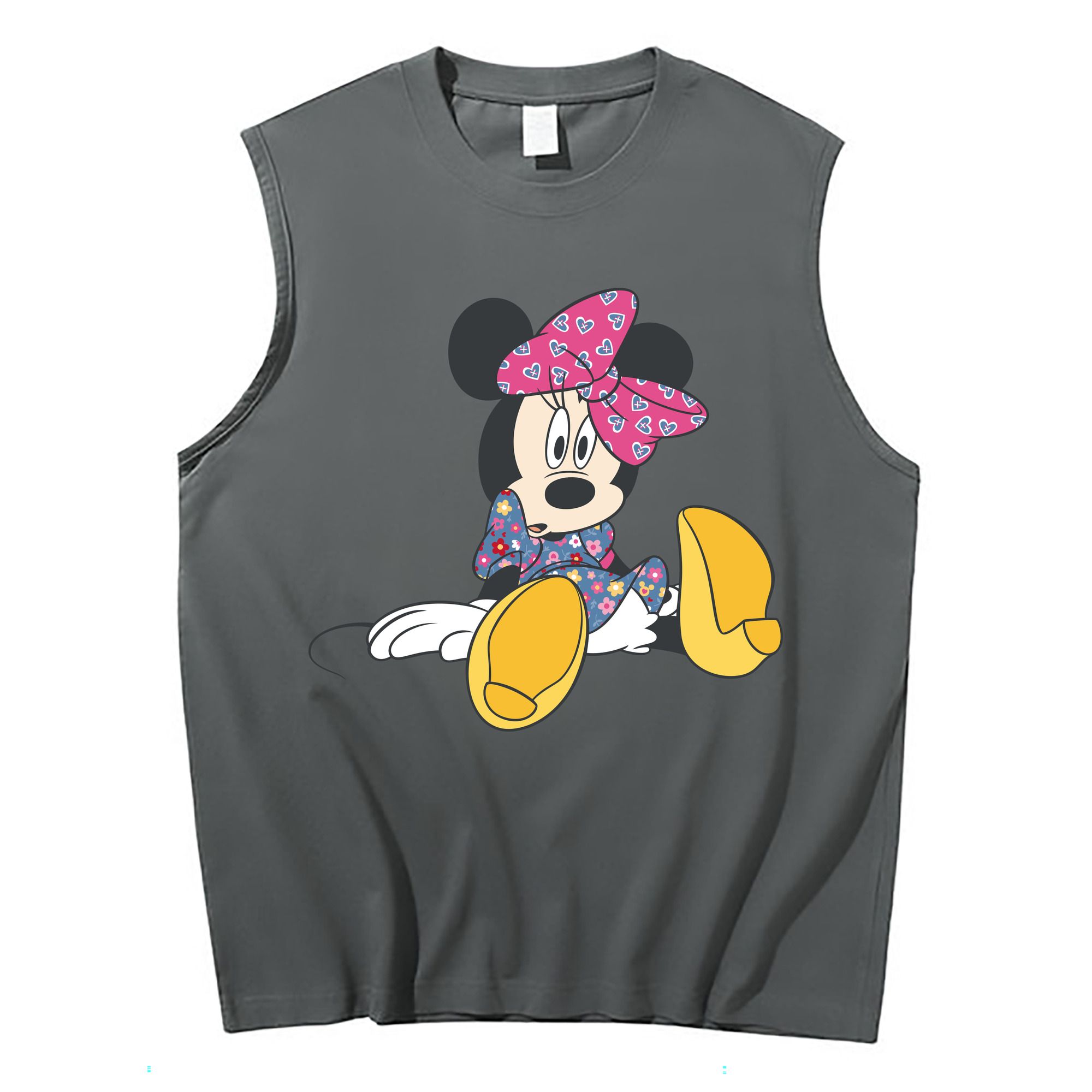 ミッキーマウス Mickey Mouse コットン100％タンクトップ（フロントプリント）
